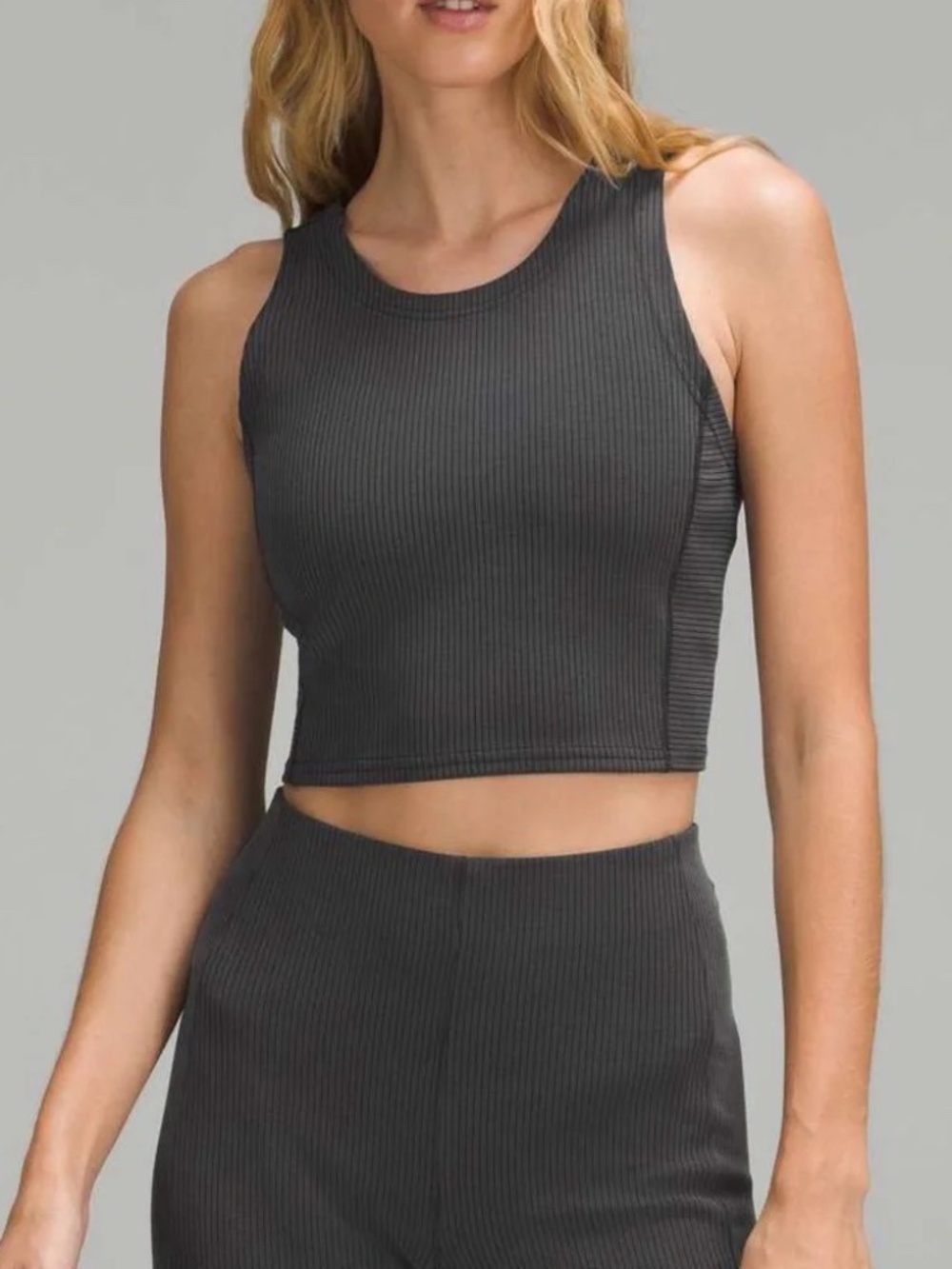 Lululemon Ribbed Softstreme Cropped Tank Top Black Size 6 - Picture 7 of 8